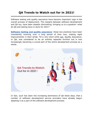 QA Trends to Watch out for in 2021!