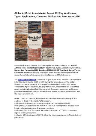 Global Artificial Stone Market Research Report 2020-2026