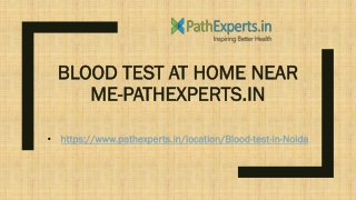 Blood Test at Home Near Me-Pathexperts.in