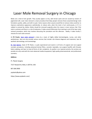 Laser Mole Removal Surgery in Chicago