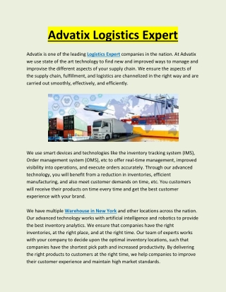 Advatix Logistics Expert