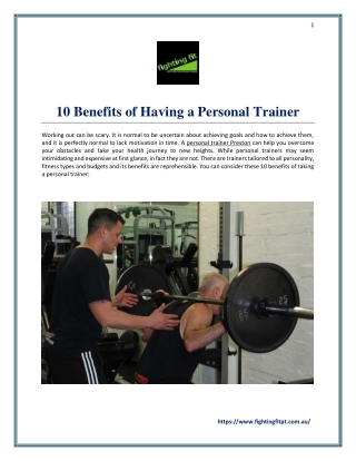 10 Benefits of Having a Personal Trainer