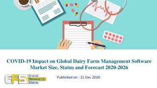 COVID 19 Impact on Global Dairy Farm Management Software Market Size, Status and Forecast 2020 2026