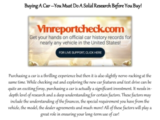 Buying A Car – You Must Do A Solid Research Before You Buy!