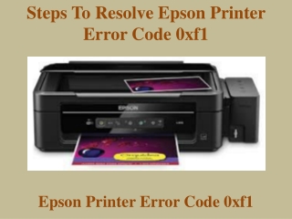 Steps to Resolve Epson Printer Error Code 0xf1