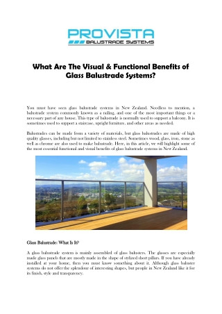 What Are The Visual & Functional Benefits of Glass Balustrade Systems?