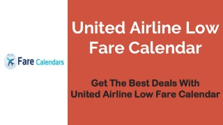 United Airline low Fare Calendar