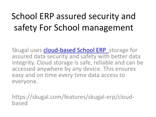 School ERP assured security and safety For School management