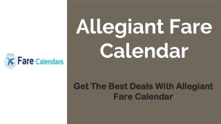 Allegiant Fare Calendar