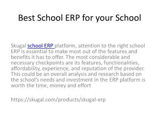 Best School ERP for your School