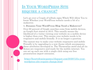 Is Your WordPress Site require a change?