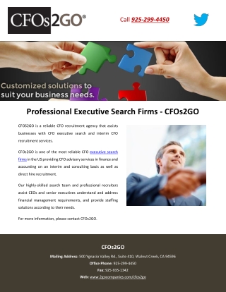 Professional Executive Search Firms - CFOs2GO