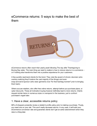 eCommerce returns: 5 ways to make the best of them