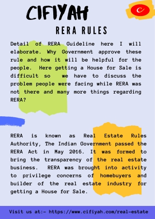 Why RERA Act is important in House for Sale?