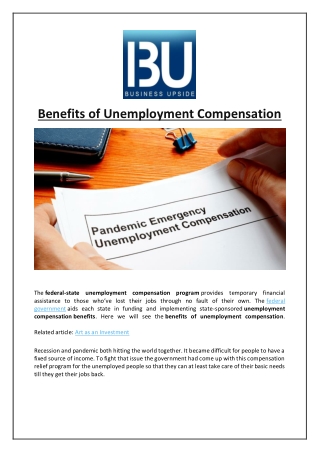 Benefits of Unemployment Compensation