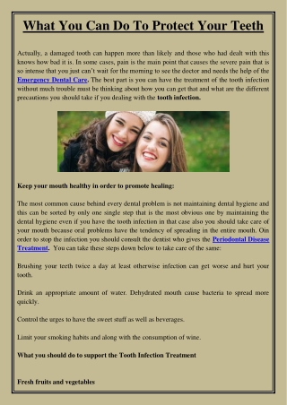 What You Can Do To Protect Your Teeth