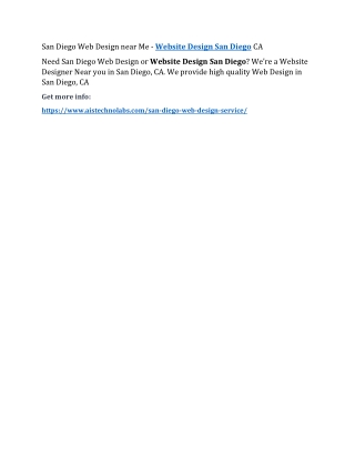 San Diego Web Design near Me - Website Design San Diego CA