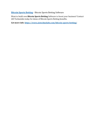 Bitcoin Sports Betting - Bitcoin Sports Betting Software