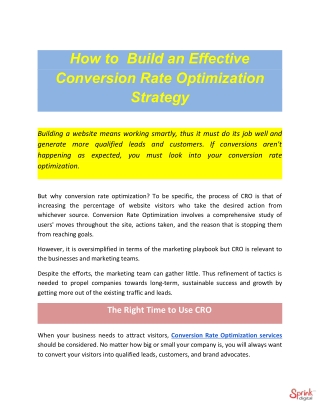 How to  Build an Effective Conversion Rate Optimization Strategy