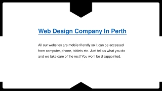 Web Design Company In Perth