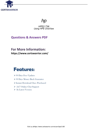 HPE2-T36 Customer Support Service of Exam Dumps 2020