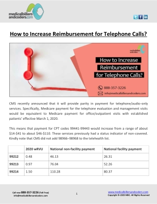 How to Increase Reimbursement for Telephone Calls?