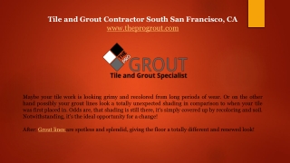 South San Francisco, CA Grout Repair