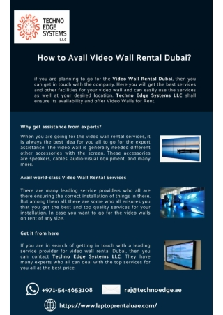 How to Avail Video Wall Rental Dubai?