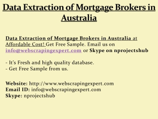 Data Extraction of Mortgage Brokers in Australia
