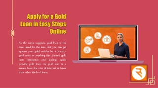 Apply for a Gold Loan in Easy Steps Online