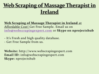 Web Scraping of Massage Therapist in Ireland