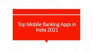 Top Mobile Banking Apps in India 2021