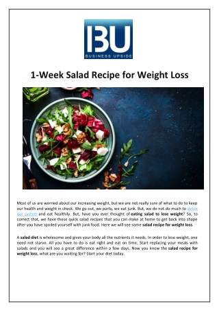 1-Week Salad Recipe for Weight Loss