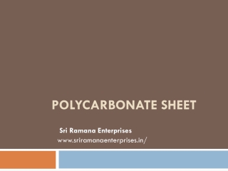 Polycarbonate sheet