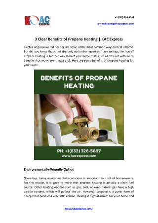 3 Clear Benefits of Propane Heating | KAC Express