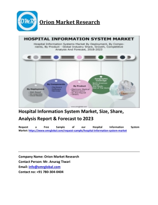 Hospital Information System Market Trends, Size, Competitive Analysis and Forecast 2018-2023