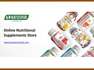 Online Nutritional Supplements Store - www.natuspurhealth.com