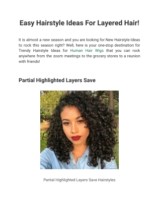 Easy Hairstyle Ideas For Layered Hair!