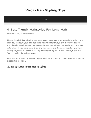4 Best Trendy Hairstyles For Long Hair