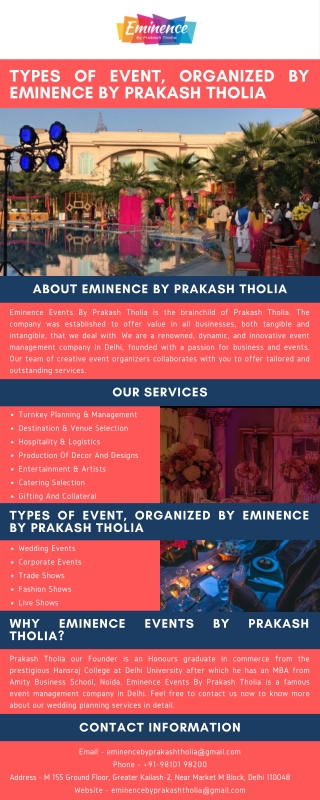 Types of Event, Organized by Eminence by Prakash Tholia