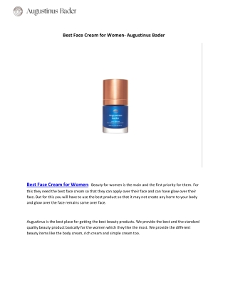 Best Face Cream for Women- Augustinus Bader
