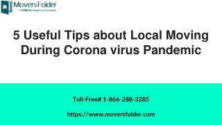 5 Useful Tips about Local Moving During Coronavirus Pandemic