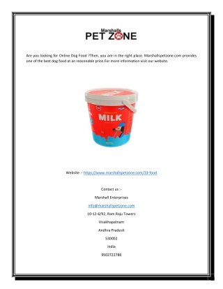 Dog Food Online | Marshallspetzone