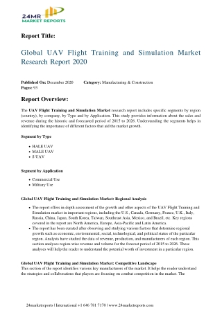 UAV Flight Training and Simulation Market Research Report 2020