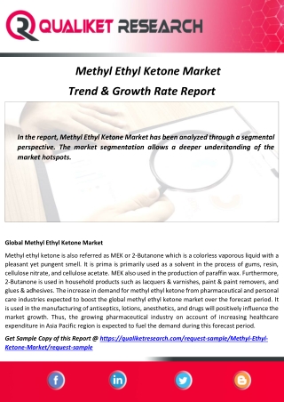Methyl Ethyl Ketone Market Technology Development, Innovation, Technologies Advancement, Applications &Verticals