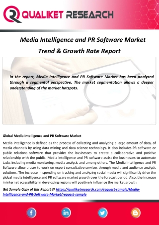 Media Intelligence and PR Software Market: Company Profiles and Industrial Overview Research
