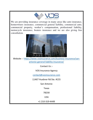 San Antonio business liability insurance | VOS Insurance Agency