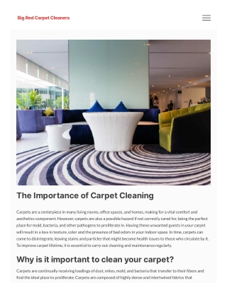 The Importance of Carpet Cleaning
