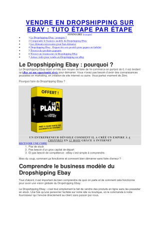 VENDRE EN DROPSHIPPING SUR EBAY