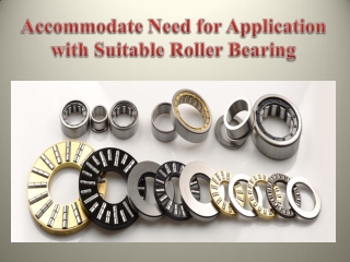 Accommodate Need for Application with Suitable Roller Bearing